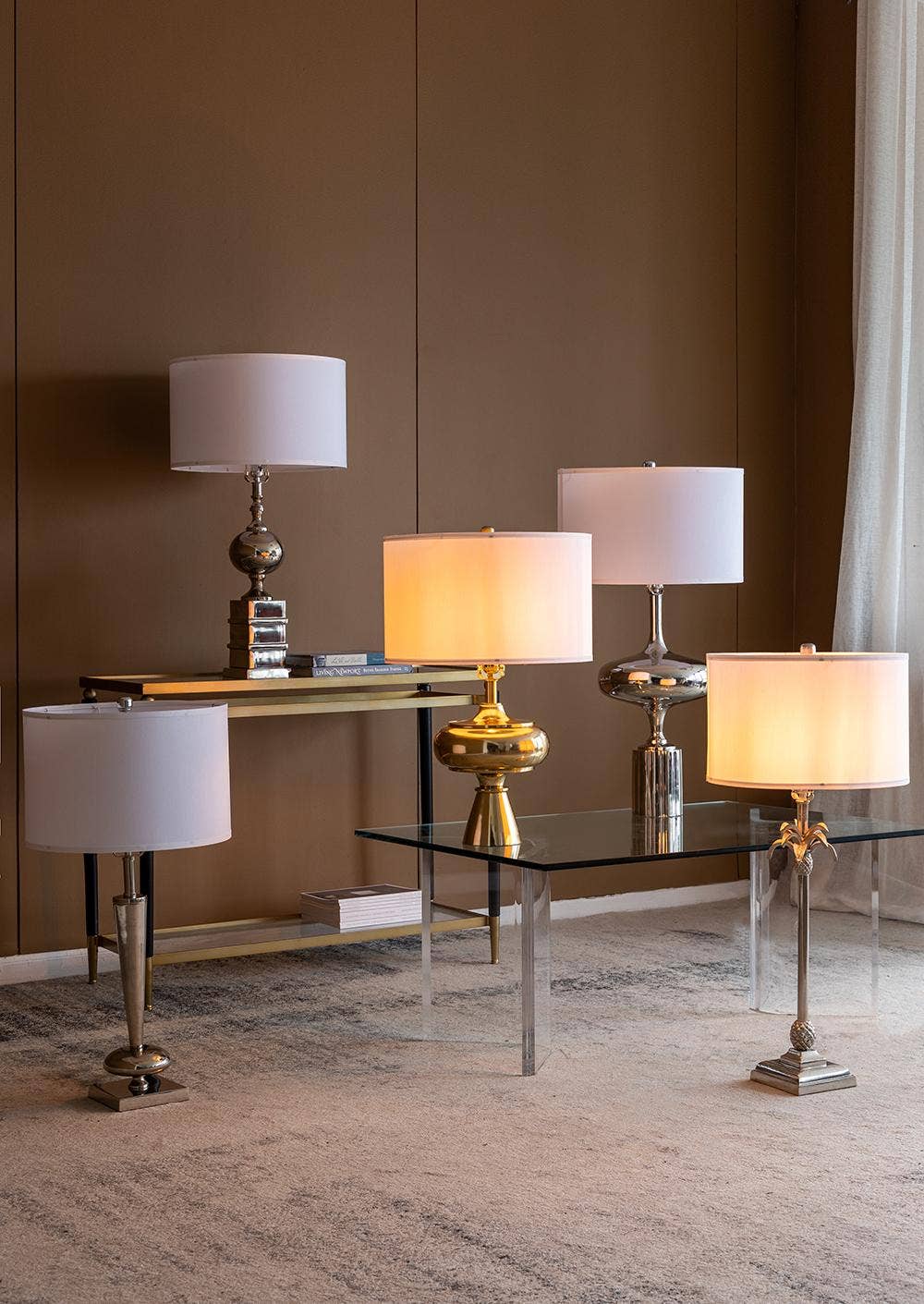 D18x27.5" Aluminum Table Lamp - Gold/White