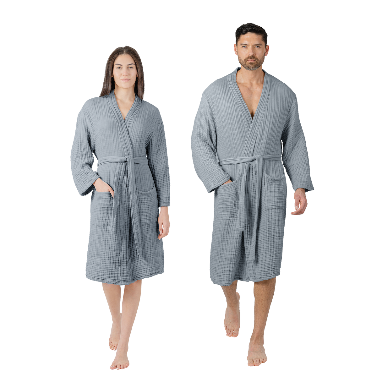 Adult Muslin Bathrobe - Soft, 100% Cotton Robe by Comfy Cubs
