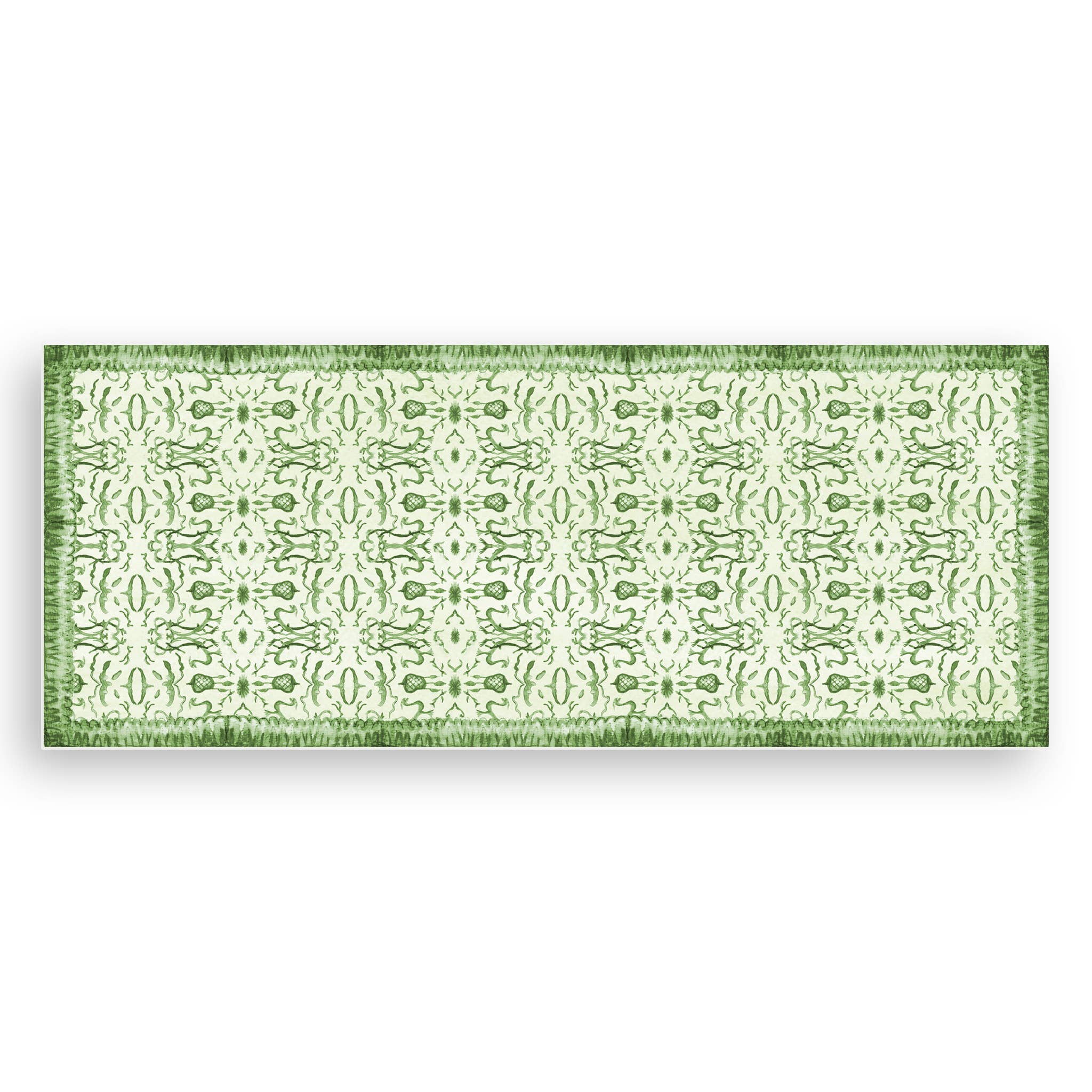 Green Chinoiserie Vinyl Floor Mat