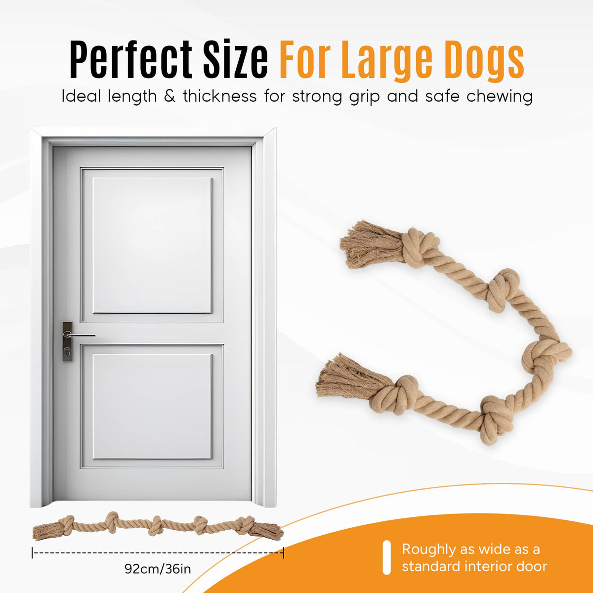 Heavy Duty Cotton Dog Rope 5-Knot Tug-o-War for Large Dogs