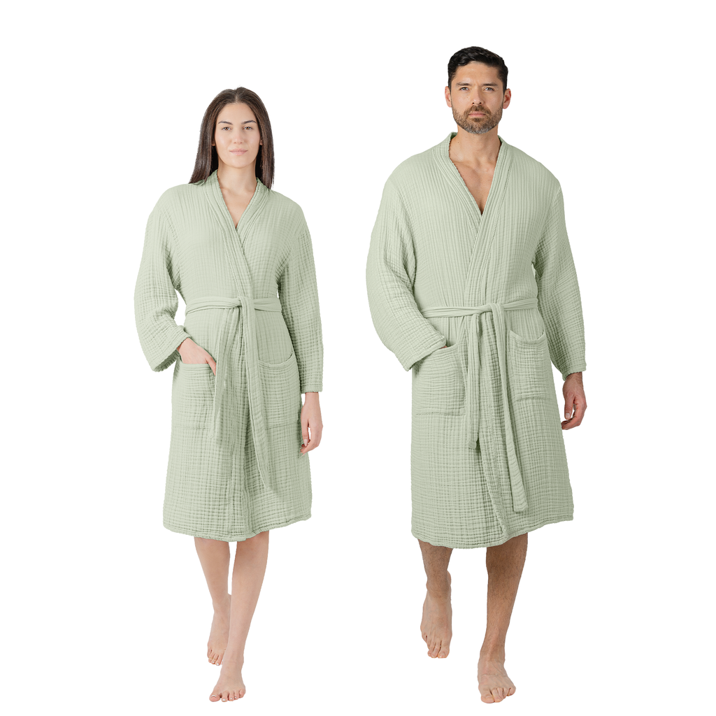 Adult Muslin Bathrobe - Soft, 100% Cotton Robe by Comfy Cubs