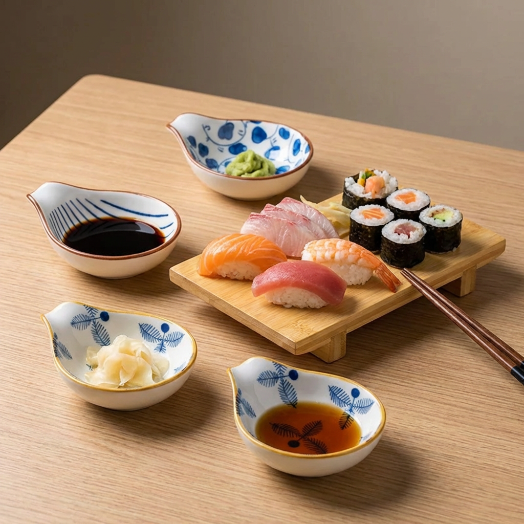 Coastal Ceramic Dip Dishes, Set of 4