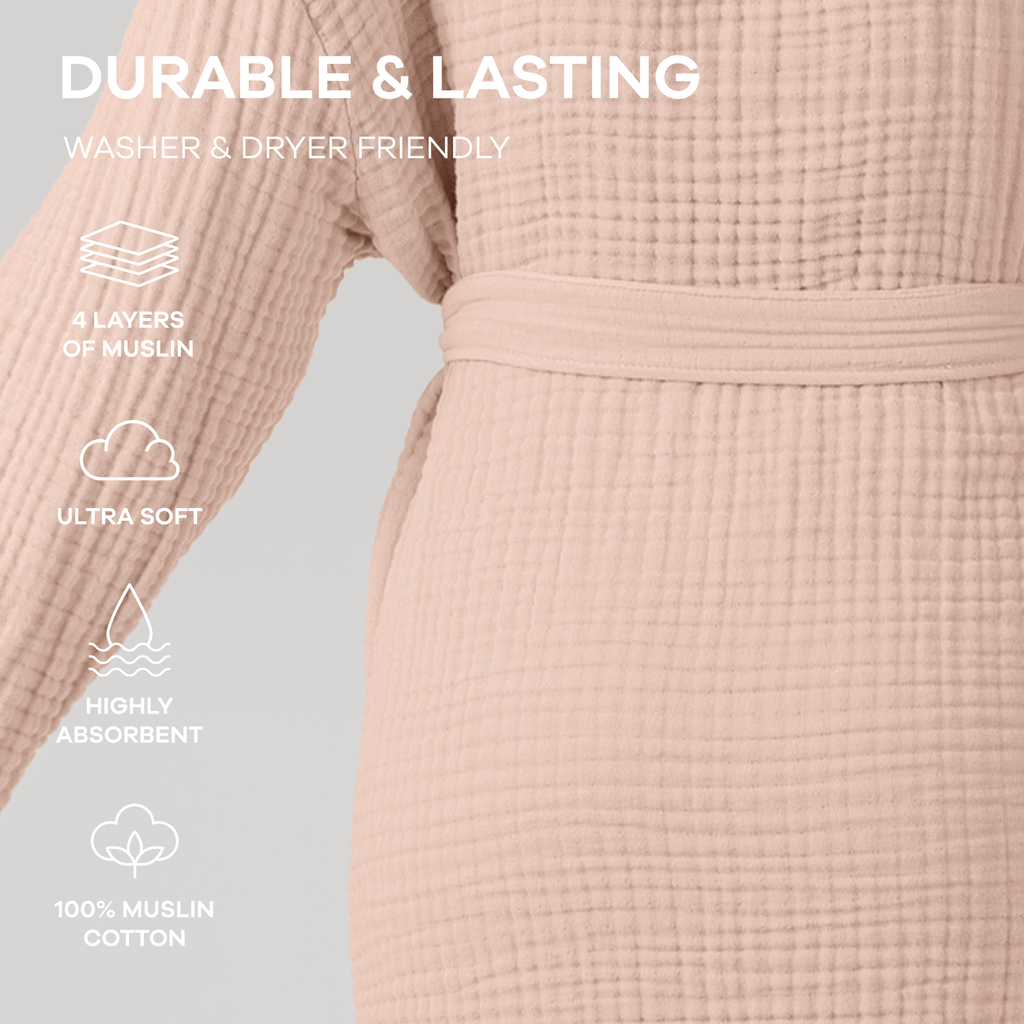 Adult Muslin Bathrobe - Soft, 100% Cotton Robe by Comfy Cubs