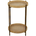 Traditional Brown Rattan Accent Table