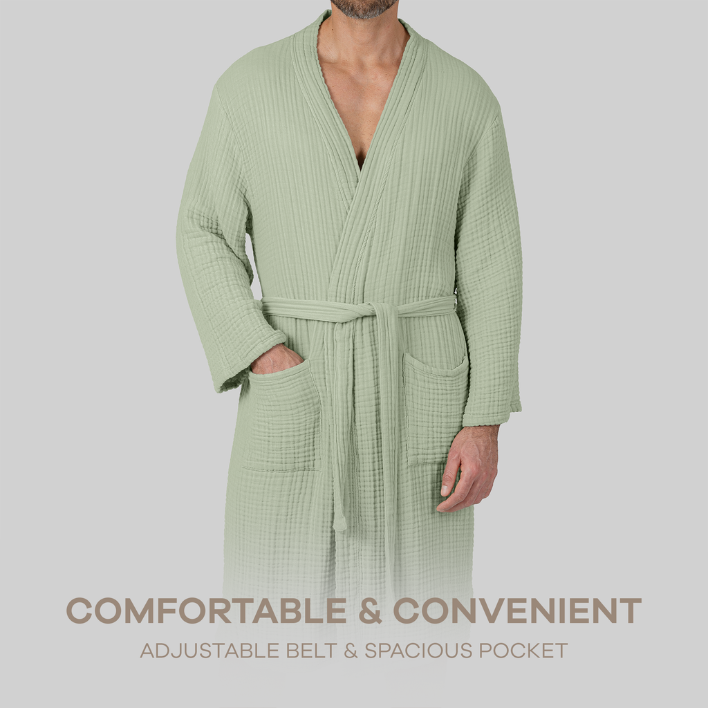 Adult Muslin Bathrobe - Soft, 100% Cotton Robe by Comfy Cubs
