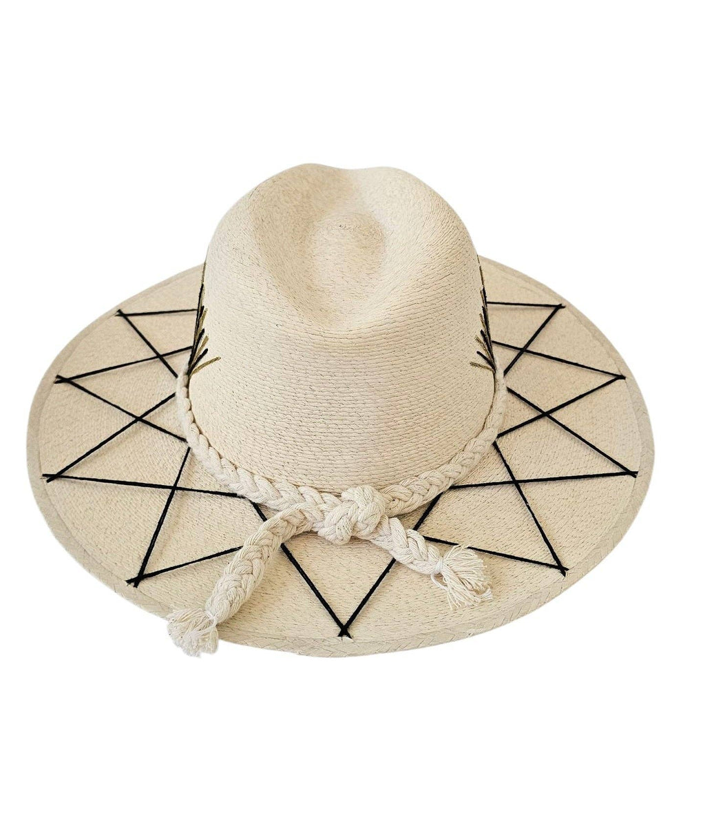 Solara Palm Hat - Black-Gold