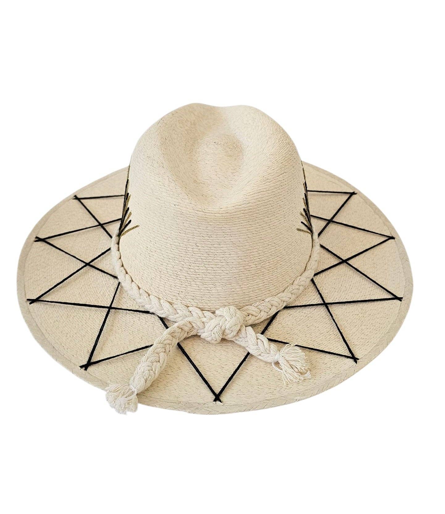 Solara Palm Hat - Black-Gold