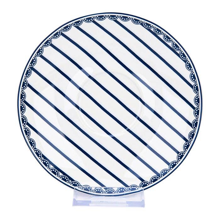 Vintage Indigo Porcelain Tea Cup w/ saucer Set of 4, 260 ml